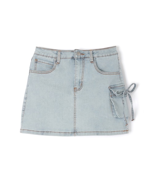 M DOLLY(エムドリー)の「*M DOLLY original* side ribbon denim mini skirt/サイドリボンデニムミニスカート(デニムスカート・レディース・ライトブルー・XS/S/M)」の11枚目の写真