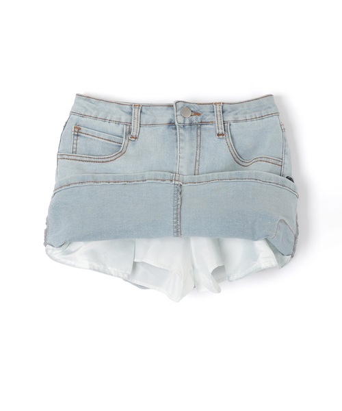 M DOLLY(エムドリー)の「*M DOLLY original* side ribbon denim mini skirt/サイドリボンデニムミニスカート(デニムスカート・レディース・ライトブルー・XS/S/M)」の13枚目の写真