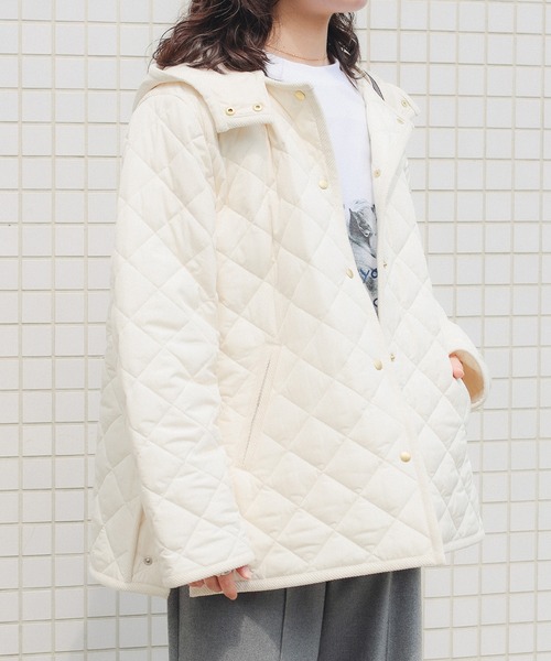 B:MING by BEAMS（ビーミングバイビームス）の「キルティング フード ショート ブルゾン（S～M）（ブルゾン・レディース・ホワイト系その他5/ブラック/ベージュ・SMALL/MEDIUM）」の2枚目の写真