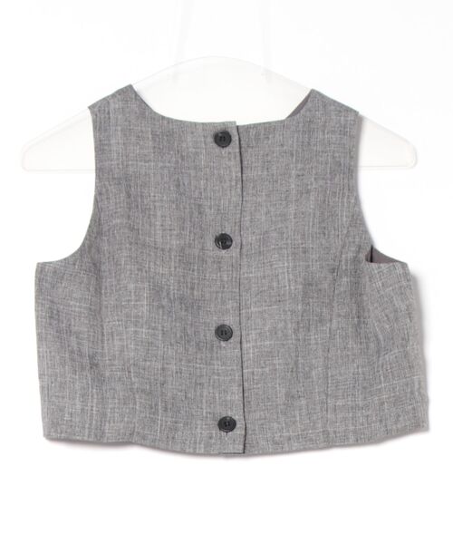 STYLEBLOCK（スタイルブロック）の「リネンタッチクロップドベスト（ベスト・レディース・グレー/ブラック・M）」の4枚目の写真