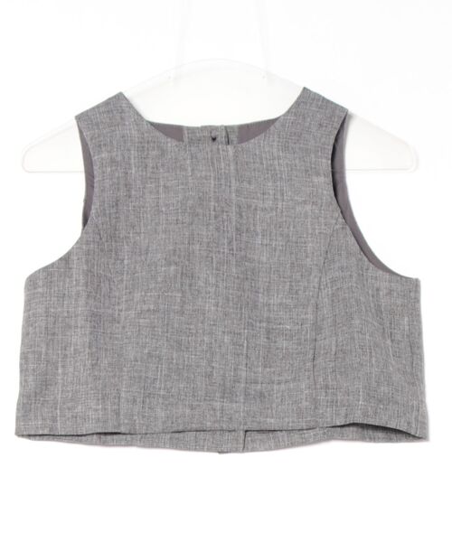 STYLEBLOCK（スタイルブロック）の「リネンタッチクロップドベスト（ベスト・レディース・グレー/ブラック・M）」の5枚目の写真