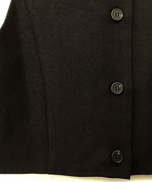 STYLEBLOCK（スタイルブロック）の「リネンタッチクロップドベスト（ベスト・レディース・グレー/ブラック・M）」の7枚目の写真