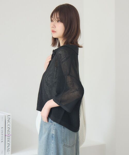 RETRO GIRL(レトロガール)の「ペイズリー柄メッシュカーデ(カーディガン/ボレロ・レディース・ベージュ/ブラック/ナチュラル・FREE)」の22枚目の写真