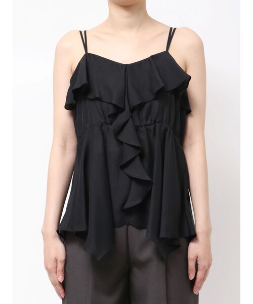 LAGUNAMOON（ラグナムーン）の「ラッフルフリルキャミブラウス（キャミソール・レディース・ブラック/ライトグリーン・FREE）」の6枚目の写真