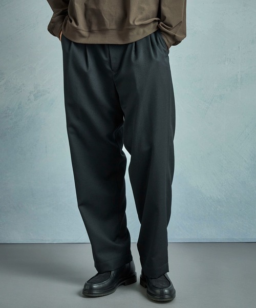 MEN'S BIGI（メンズビギ）の「【50th Anniv . 中田 慎介】WOOL SERGE WIDE PANTS（スラックス・メンズ・ブラック・01/02/03）」の9枚目の写真