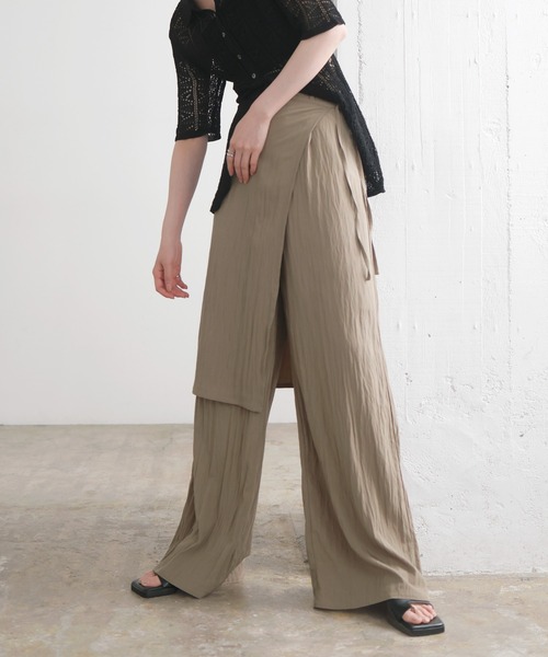 LIAN（リアン）の「ラップスカート付きパンツ（その他パンツ・レディース・ブラック/ブラウン/ベージュ・FREE）」の3枚目の写真