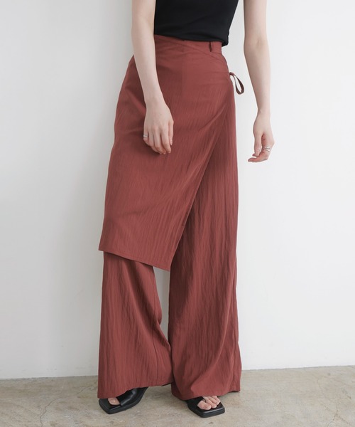 LIAN（リアン）の「ラップスカート付きパンツ（その他パンツ・レディース・ブラック/ブラウン/ベージュ・FREE）」の2枚目の写真