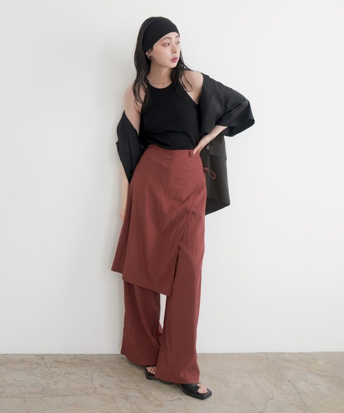 LIAN（リアン）の「ラップスカート付きパンツ（その他パンツ・レディース・ブラック/ブラウン/ベージュ・FREE）」の6枚目の写真