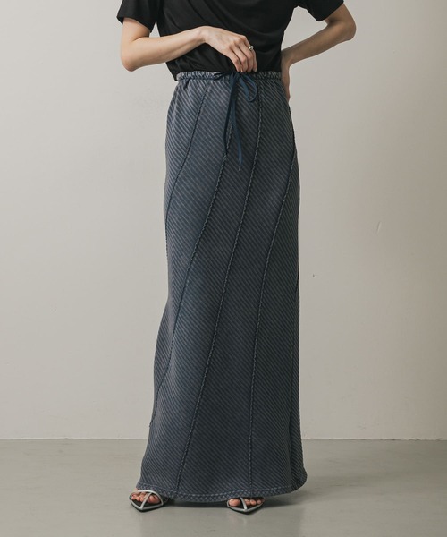 SENSE OF PLACE by URBAN RESEARCH(センスオブプレイスバイアーバンリサーチ)の「バイアスリブスカート(スカート・レディース・キャメル/ブラック/ネイビー・ONE)」の14枚目の写真