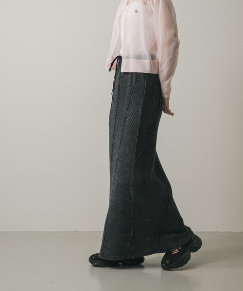 SENSE OF PLACE by URBAN RESEARCH(センスオブプレイスバイアーバンリサーチ)の「バイアスリブスカート(スカート・レディース・キャメル/ブラック/ネイビー・ONE)」の18枚目の写真