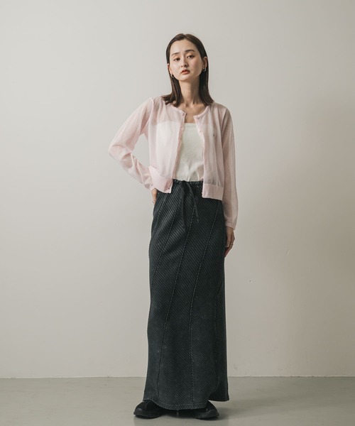 SENSE OF PLACE by URBAN RESEARCH(センスオブプレイスバイアーバンリサーチ)の「バイアスリブスカート(スカート・レディース・キャメル/ブラック/ネイビー・ONE)」の20枚目の写真