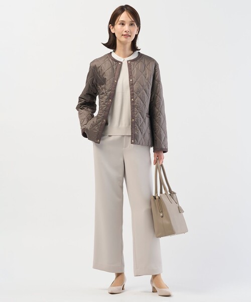 J.PRESS Ladies(J.プレス レディス)の「【WEB限定カラーあり】コンパクトタフタキルティング ブルゾン(ノーカラーコート・レディース・ブラック系/ベージュ系/グレー系/アイボリー系/ネイビー系・S/XS)」の15枚目の写真