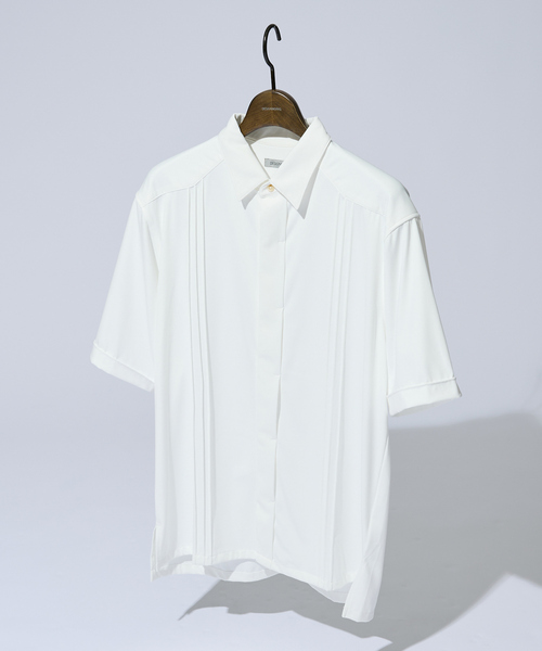 DESIGNWORKS(デザインワークス)の「【接触冷感】ワンピースカラー 半袖 キューバシャツ(シャツ/ブラウス・メンズ・ホワイト/ブラック/カーキ・46/48)」の1枚目の写真
