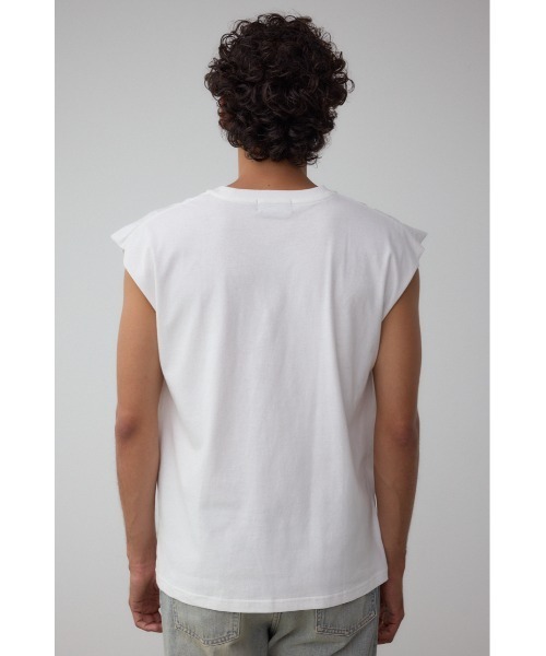 AZUL by moussy(アズールバイマウジー)の「ピグメントグラフィックノースリーブトップス(Tシャツ/カットソー・メンズ・ホワイト/ライトブラック/バーガンディー・FREE)」の9枚目の写真