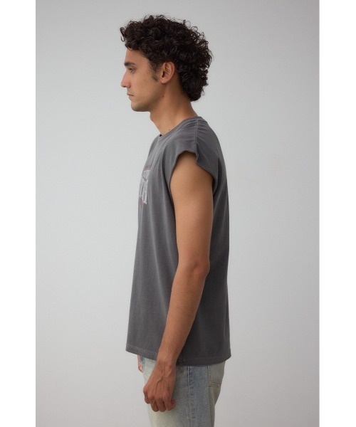 AZUL by moussy(アズールバイマウジー)の「ピグメントグラフィックノースリーブトップス(Tシャツ/カットソー・メンズ・ホワイト/ライトブラック/バーガンディー・FREE)」の18枚目の写真