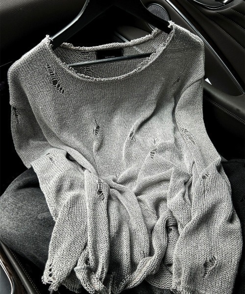 COSYHARU（コシハル）の「サンベルダメージTシャツ（Tシャツ/カットソー・メンズ・クリーム/ブラック/オートミール/ダークグレー・FREE）」の15枚目の写真