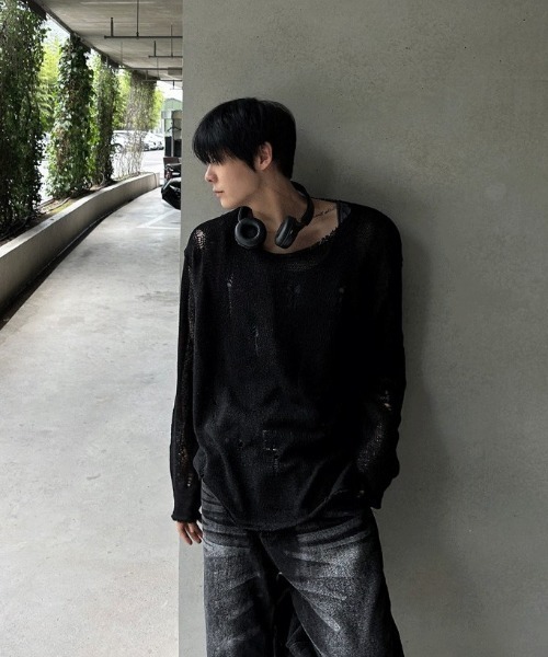 COSYHARU（コシハル）の「サンベルダメージTシャツ（Tシャツ/カットソー・メンズ・クリーム/ブラック/オートミール/ダークグレー・FREE）」の21枚目の写真