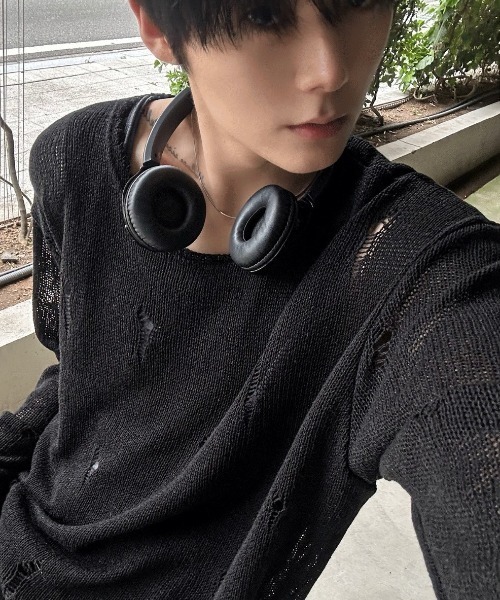 COSYHARU（コシハル）の「サンベルダメージTシャツ（Tシャツ/カットソー・メンズ・クリーム/ブラック/オートミール/ダークグレー・FREE）」の19枚目の写真