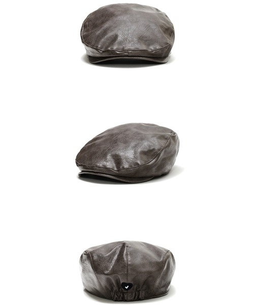 AWESOME NEEDS（オーサムニーズ）の「CLASSIC HUNTING CAP LEATHER（ハンチング/ベレー帽・レディース・ダークウッド/ブラック・FREE）」の7枚目の写真