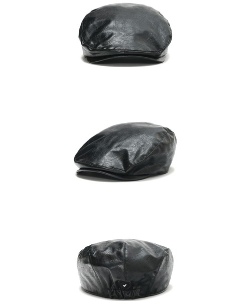 AWESOME NEEDS（オーサムニーズ）の「CLASSIC HUNTING CAP LEATHER（ハンチング/ベレー帽・レディース・ダークウッド/ブラック・FREE）」の5枚目の写真