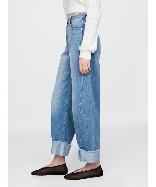 GAP(ギャップ)の「ハイライズ ロールアップ バレルデニム(デニムパンツ・レディース・インディゴブルー・23/24/25/26/27/28/29/30)」の3枚目の写真