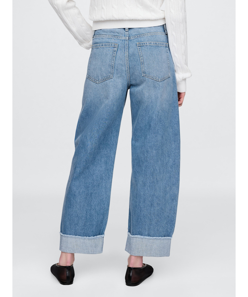 GAP(ギャップ)の「ハイライズ ロールアップ バレルデニム(デニムパンツ・レディース・インディゴブルー・23/24/25/26/27/28/29/30)」の4枚目の写真