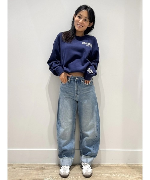 GAP(ギャップ)の「ハイライズ ロールアップ バレルデニム(デニムパンツ・レディース・インディゴブルー・23/24/25/26/27/28/29/30)」の8枚目の写真