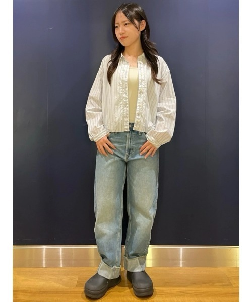 GAP(ギャップ)の「ハイライズ ロールアップ バレルデニム(デニムパンツ・レディース・インディゴブルー・23/24/25/26/27/28/29/30)」の9枚目の写真