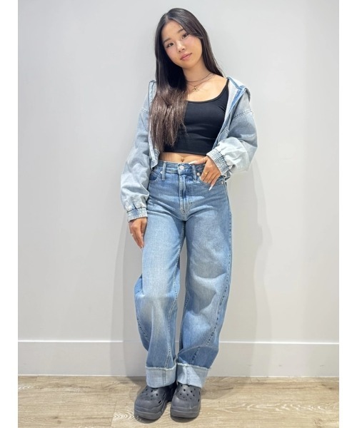 GAP(ギャップ)の「ハイライズ ロールアップ バレルデニム(デニムパンツ・レディース・インディゴブルー・23/24/25/26/27/28/29/30)」の11枚目の写真