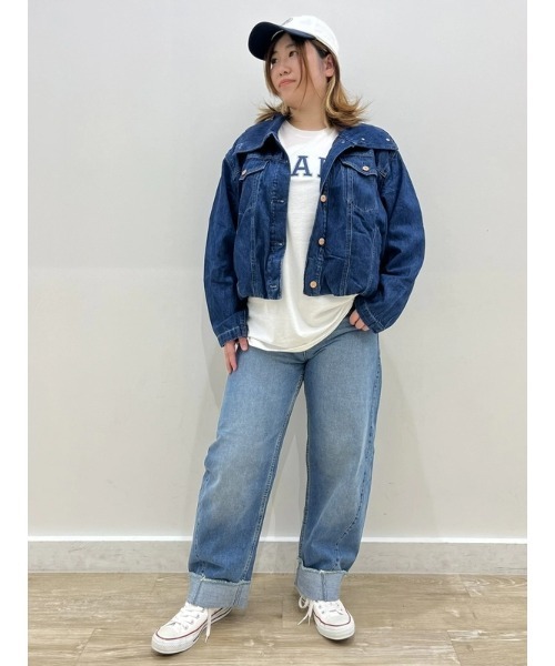 GAP(ギャップ)の「ハイライズ ロールアップ バレルデニム(デニムパンツ・レディース・インディゴブルー・23/24/25/26/27/28/29/30)」の12枚目の写真