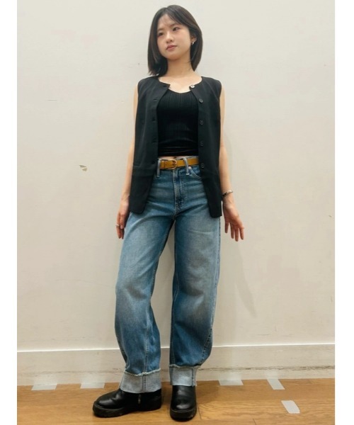 GAP(ギャップ)の「ハイライズ ロールアップ バレルデニム(デニムパンツ・レディース・インディゴブルー・23/24/25/26/27/28/29/30)」の15枚目の写真