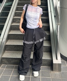 A'GEM/9 × .kom 「.KOM/ドットケーオーエム」 シアーロゴトップ レディース A'GEM/9 × .kom 『.KOM/ドットケーオーエム』 シアーロゴトップ