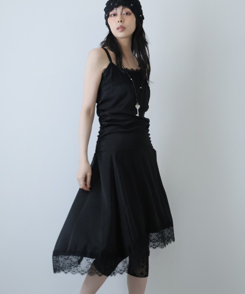 Ulysses(ユリシス)の「アシンメトリーレースキャミワンピース(ワンピース・レディース・ホワイト/ブラック・F)」の1枚目の写真