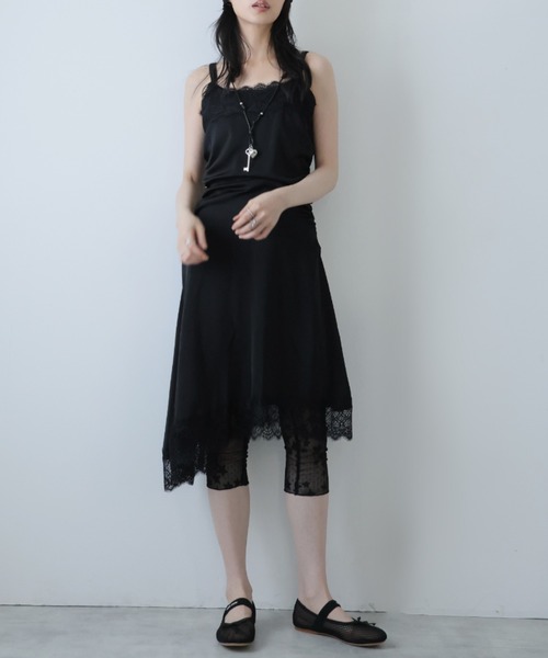 Ulysses(ユリシス)の「アシンメトリーレースキャミワンピース(ワンピース・レディース・ホワイト/ブラック・F)」の3枚目の写真