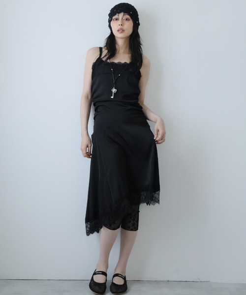 Ulysses(ユリシス)の「アシンメトリーレースキャミワンピース(ワンピース・レディース・ホワイト/ブラック・F)」の7枚目の写真