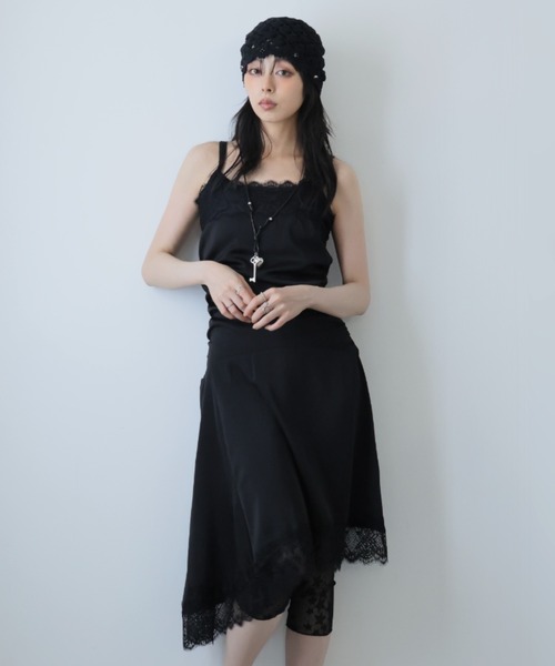 Ulysses(ユリシス)の「アシンメトリーレースキャミワンピース(ワンピース・レディース・ホワイト/ブラック・F)」の10枚目の写真