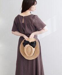 natural couture | 【WEB限定】フレア袖太ベルトワンピース(ワンピース)