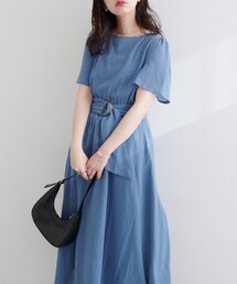 【WEB限定】フレア袖太ベルトワンピース