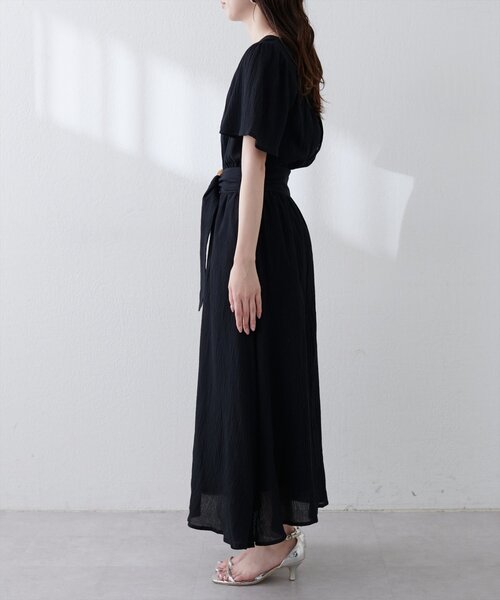 natural couture(ナチュラルクチュール)の「【WEB限定】フレア袖太ベルトワンピース(ワンピース・レディース・グリーン/ブルー/レンガ/ブラック/ベージュ/ブラウン・FREE)」の12枚目の写真