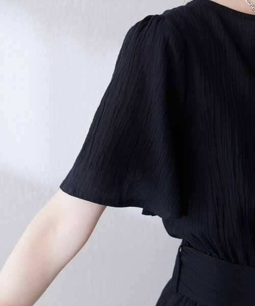 natural couture(ナチュラルクチュール)の「【WEB限定】フレア袖太ベルトワンピース(ワンピース・レディース・グリーン/ブルー/レンガ/ブラック/ベージュ/ブラウン・FREE)」の16枚目の写真