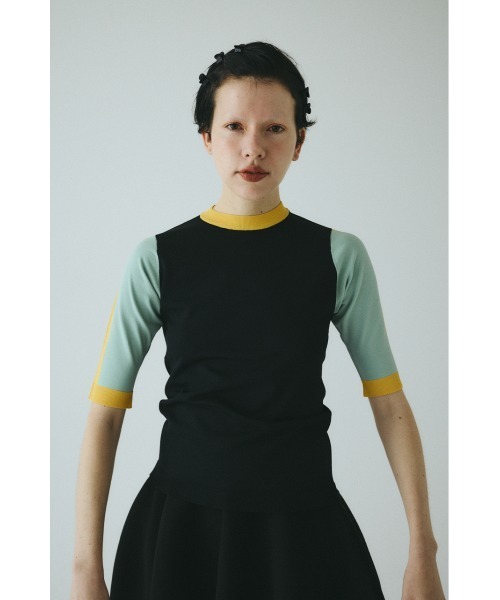 ヘリンドットサイ（HeRIN．CYE）/Color block knit tops セール】Color block knit tops カラーブロックニットトップス（ニット
