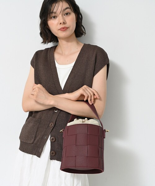 Dessin（デッサン）の「【2WAY】メッシュバケツBAG（ショルダーバッグ・レディース・ナチュラル/ブラック/ボルドー・00）」の3枚目の写真