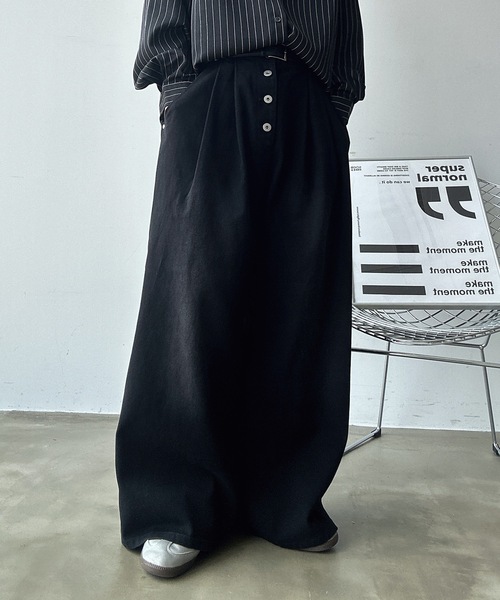 UNDERSTATEMENTs（アンダーステイトメント）の「【ユニセックス】ブラスト加工ボタンフライツイルパンツ/ワイドストレート（デニムパンツ・メンズ・ネイビー/ブラウン/ライトグレー/ブラック・LARGE/MEDIUM/SMALL）」の18枚目の写真