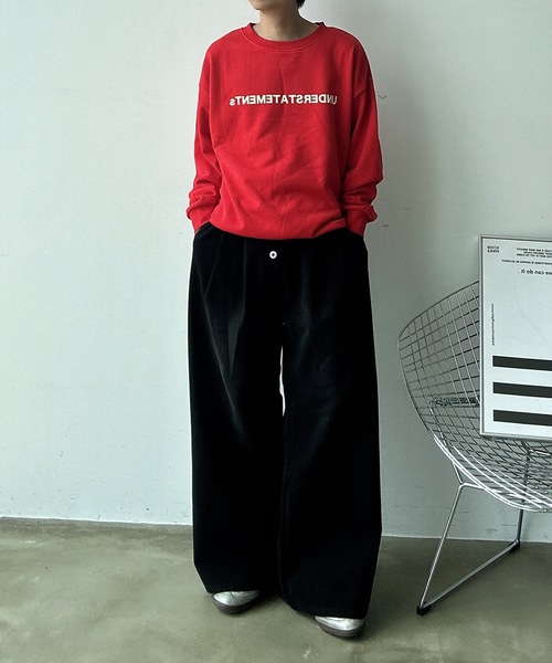 UNDERSTATEMENTs（アンダーステイトメント）の「【ユニセックス】ブラスト加工ボタンフライツイルパンツ/ワイドストレート（デニムパンツ・メンズ・ネイビー/ブラウン/ライトグレー/ブラック・LARGE/MEDIUM/SMALL）」の21枚目の写真