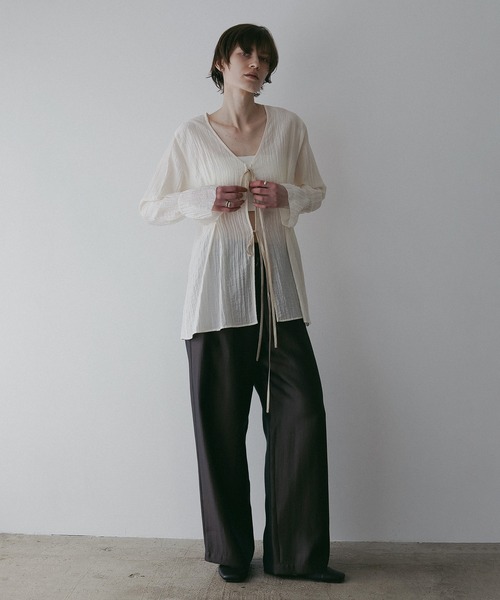 セール】SHEER WASHER BLOUSE（シャツ/ブラウス）｜MANOF（マノフ）の