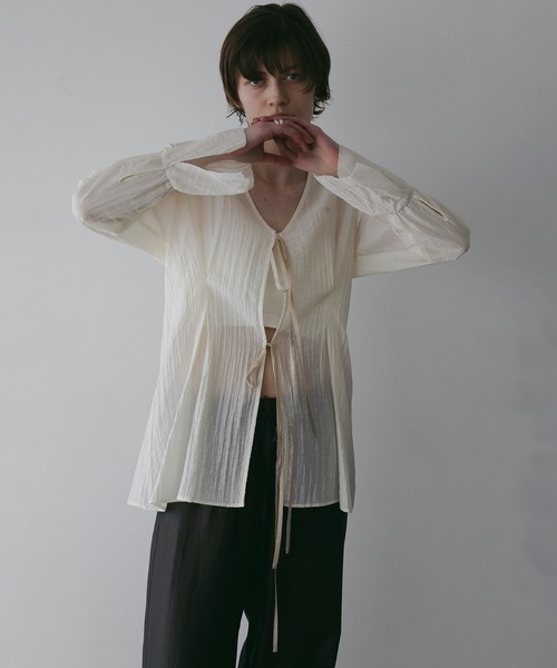 セール】SHEER WASHER BLOUSE（シャツ/ブラウス）｜MANOF（マノフ）の