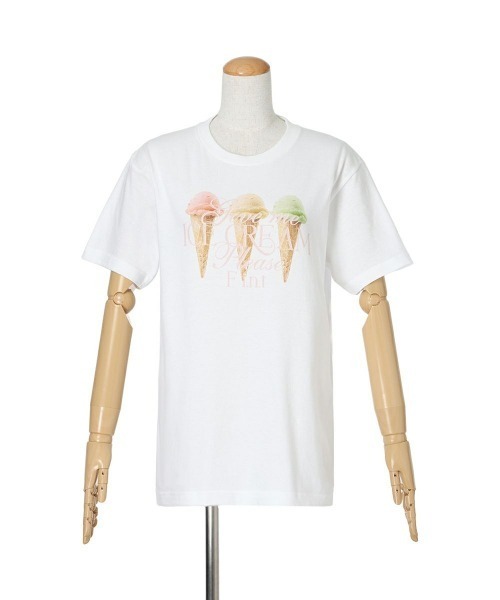 F i.n.t（フィント）の「トリプルアイスクリームプリントTシャツ/SweetsCollection（Tシャツ/カットソー・レディース・ホワイト・FREE）」の5枚目の写真
