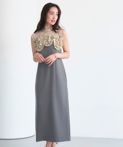 RUIRUE BOUTIQUE（ルイルエブティック）の「オケージョンドレス 結婚式 ストレッチ ｜ ボレロ ＆ フリル ワンピ セットアップ ｜ 二次会 披露宴 美脚 ワンピース オケージョン お呼ばれ パーティードレス（ドレス・レディース・アッシュグレー/ブラック/ホワイト×ブラック・S/M/L/LL）」の16枚目の写真