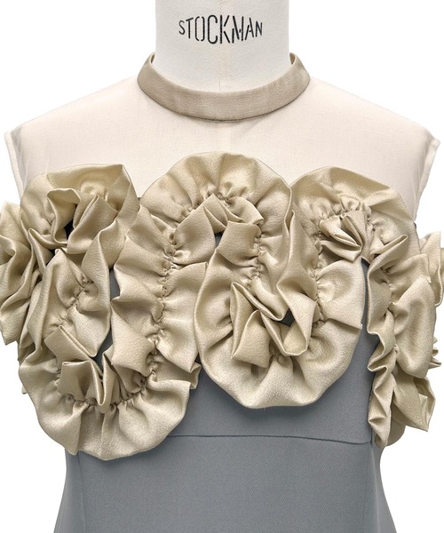 RUIRUE BOUTIQUE（ルイルエブティック）の「オケージョンドレス 結婚式 ストレッチ ｜ ボレロ ＆ フリル ワンピ セットアップ ｜ 二次会 披露宴 美脚 ワンピース オケージョン お呼ばれ パーティードレス（ドレス・レディース・アッシュグレー/ブラック/ホワイト×ブラック・S/M/L/LL）」の18枚目の写真