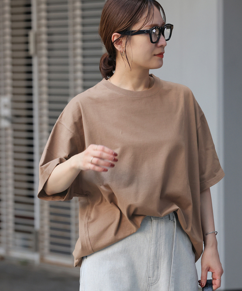 JOURNAL STANDARD（ジャーナルスタンダード）の「《追加5》タックスウェットTシャツ（Tシャツ/カットソー・レディース・パープル系その他/ホワイト/ブラウン系その他/ブラック・FREE）」の3枚目の写真